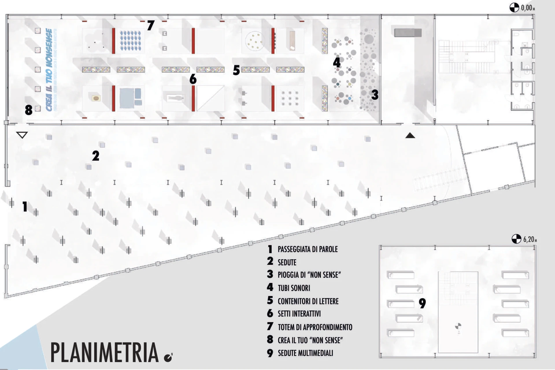 planimetria progetto allestimento espositivo